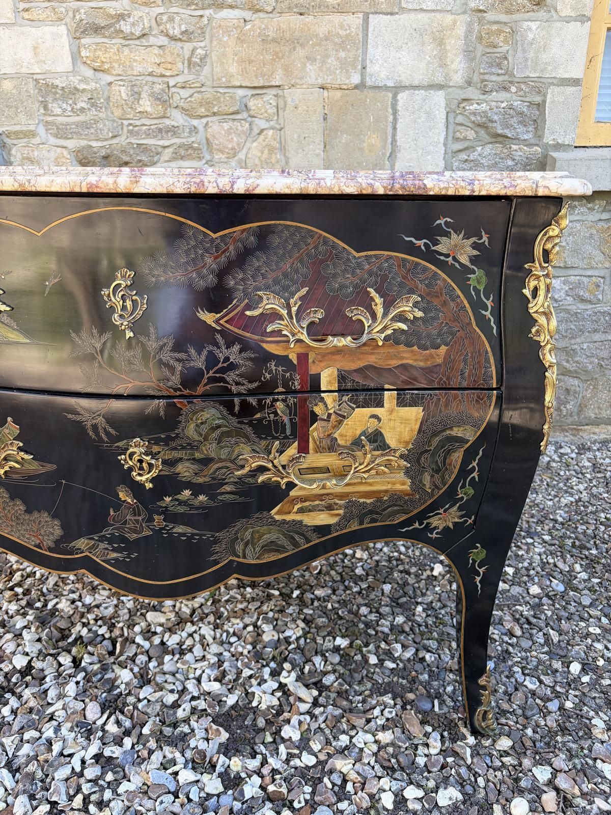 Chinoiserie Decorated Marble Top Commode photo buy