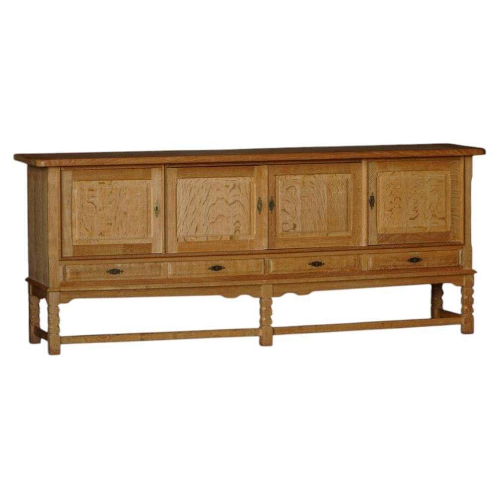 Danish Mid Century, Brutalist Sideboard In Oak, Henning Kjærnulf, 1960s