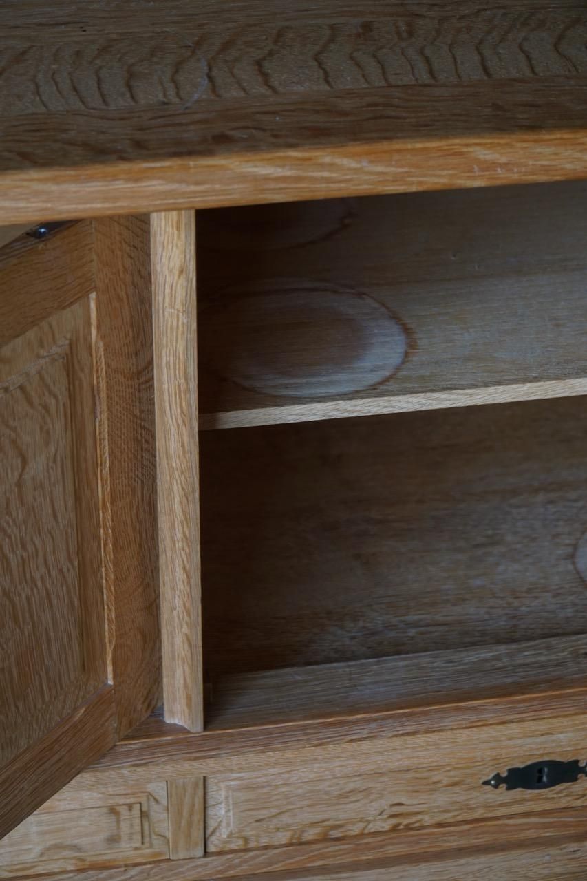 Danish Mid Century, Brutalist Sideboard In Oak, Henning Kjærnulf, 1960s photo vintage