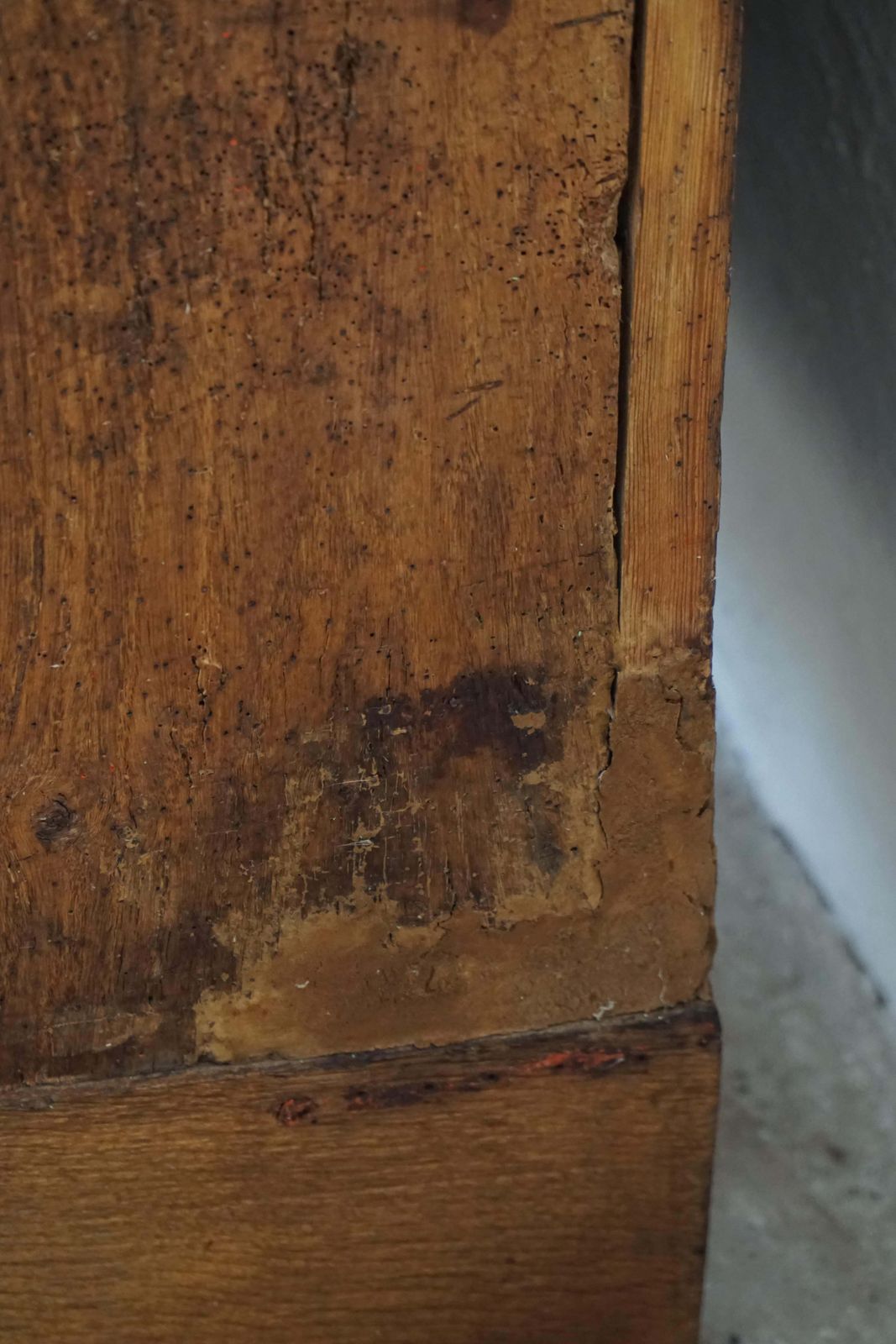 photo buy Danish Antique Pine Cabinet With Paneled Doors, Wabi Sabi, Late 18th Century