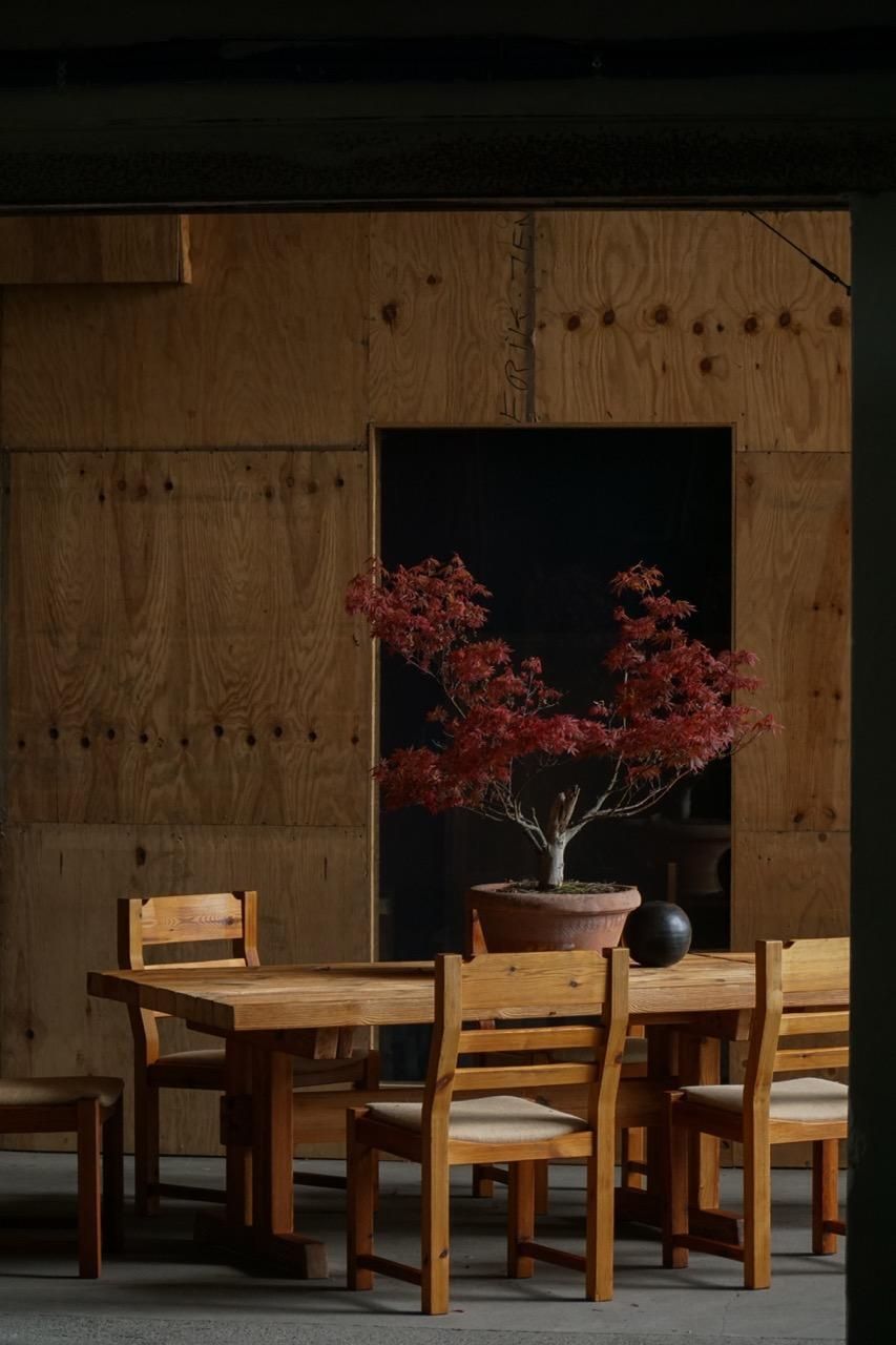 photo for sale Danish Modern Brutalist Dining Table In Pine, Hans Jørgen Frydendal, 1970s