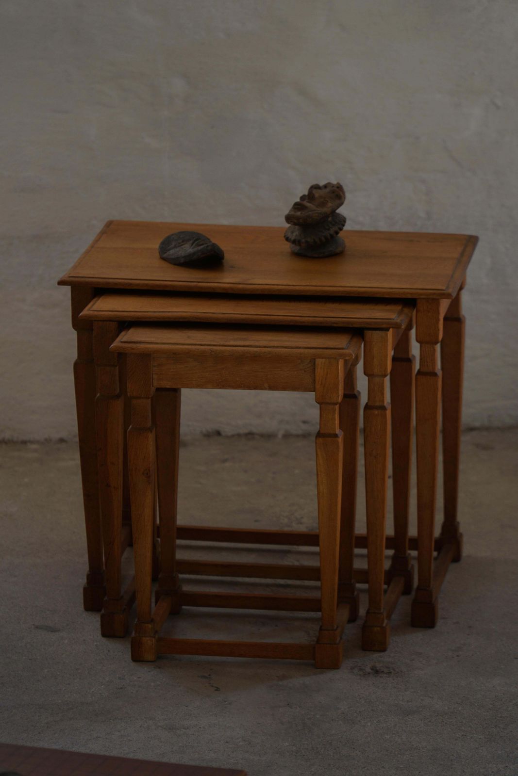 photo vinterior Set Of 3 Nesting Tables In Oak Made By A Danish Cabinetmaker, Mid Century, 1960s