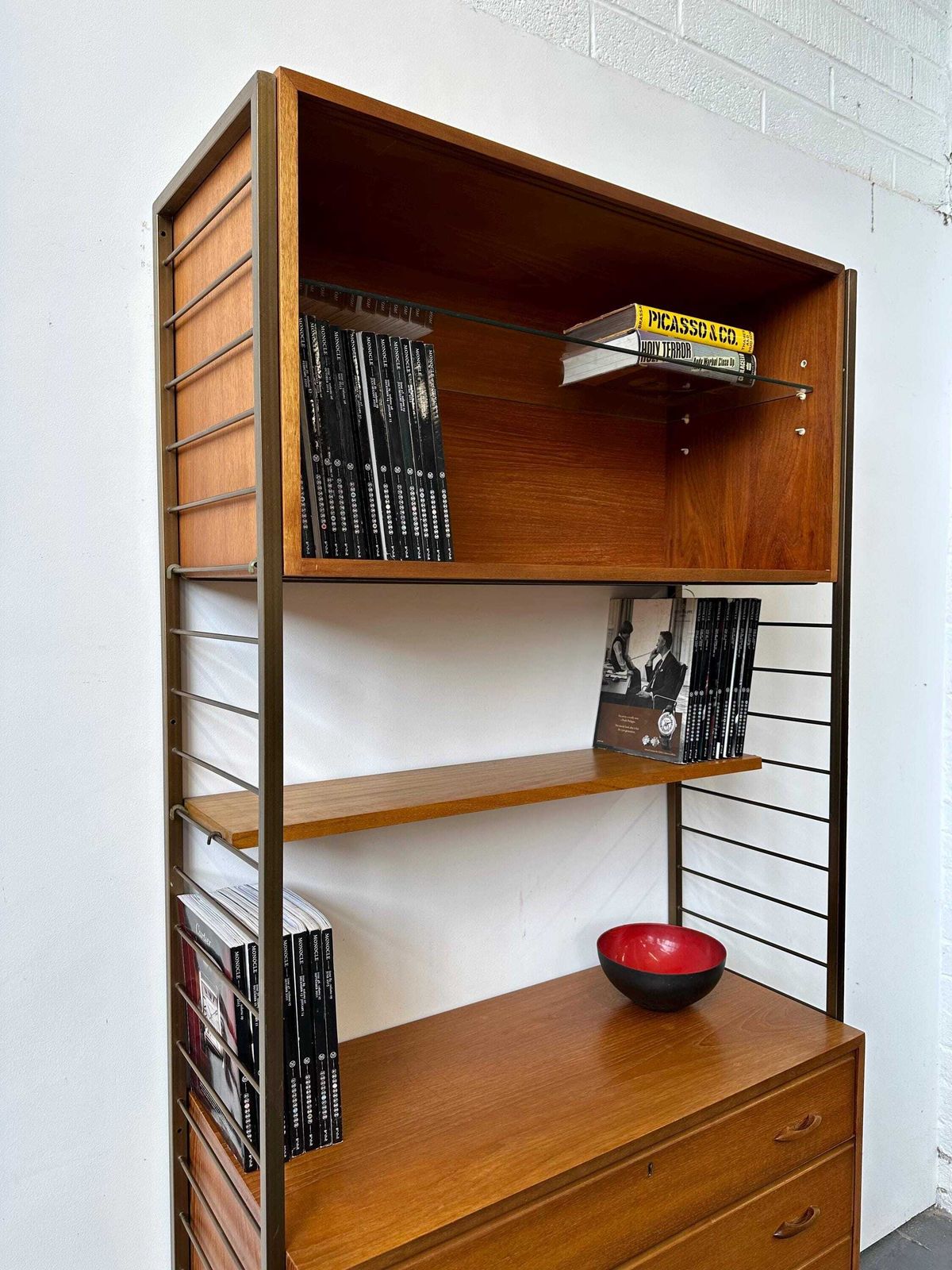 Vintage Ladderax Teak Shelving Bookcase Unit. Danish Retro Mid Century photo for sale