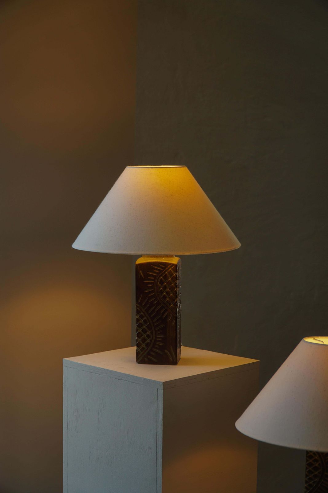 photo vintage Pair Of Scandinavian Modern Ceramic Table Lamps By Søholm Stentøj, 1970s