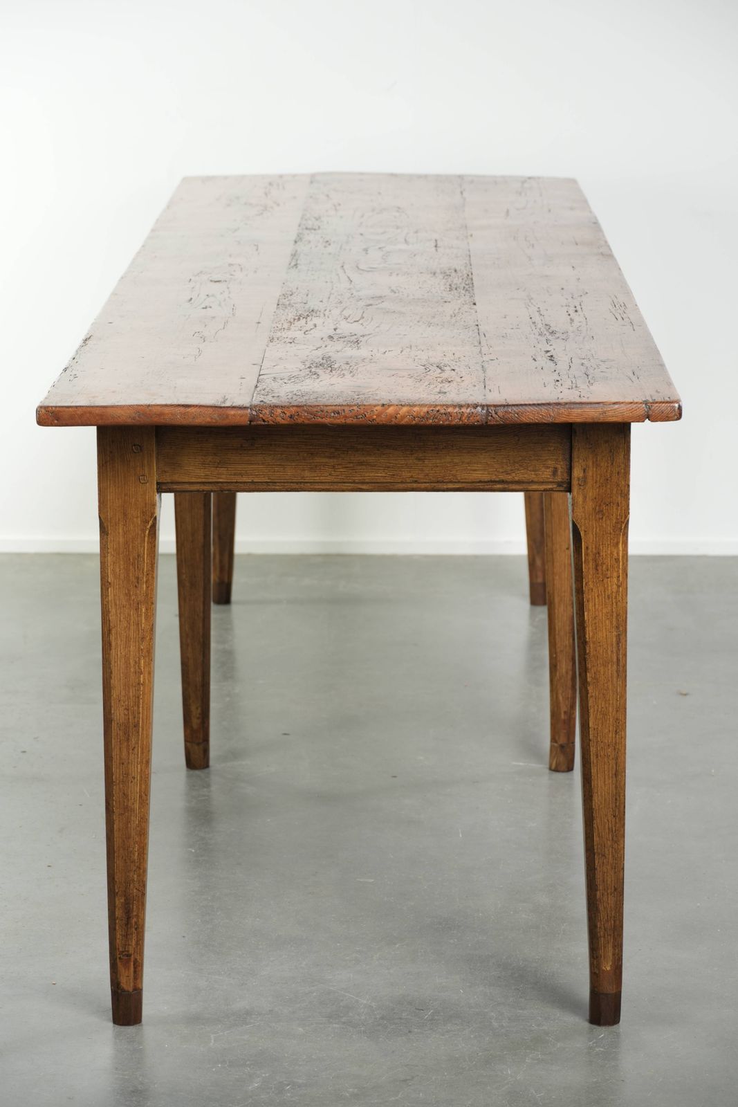 Grote, Relatief Smalle Antieke Franse Boerenkeukentafel Van Grenenhout, Begin 19e Eeuw, Met Mooie Patina. photo 2654.0