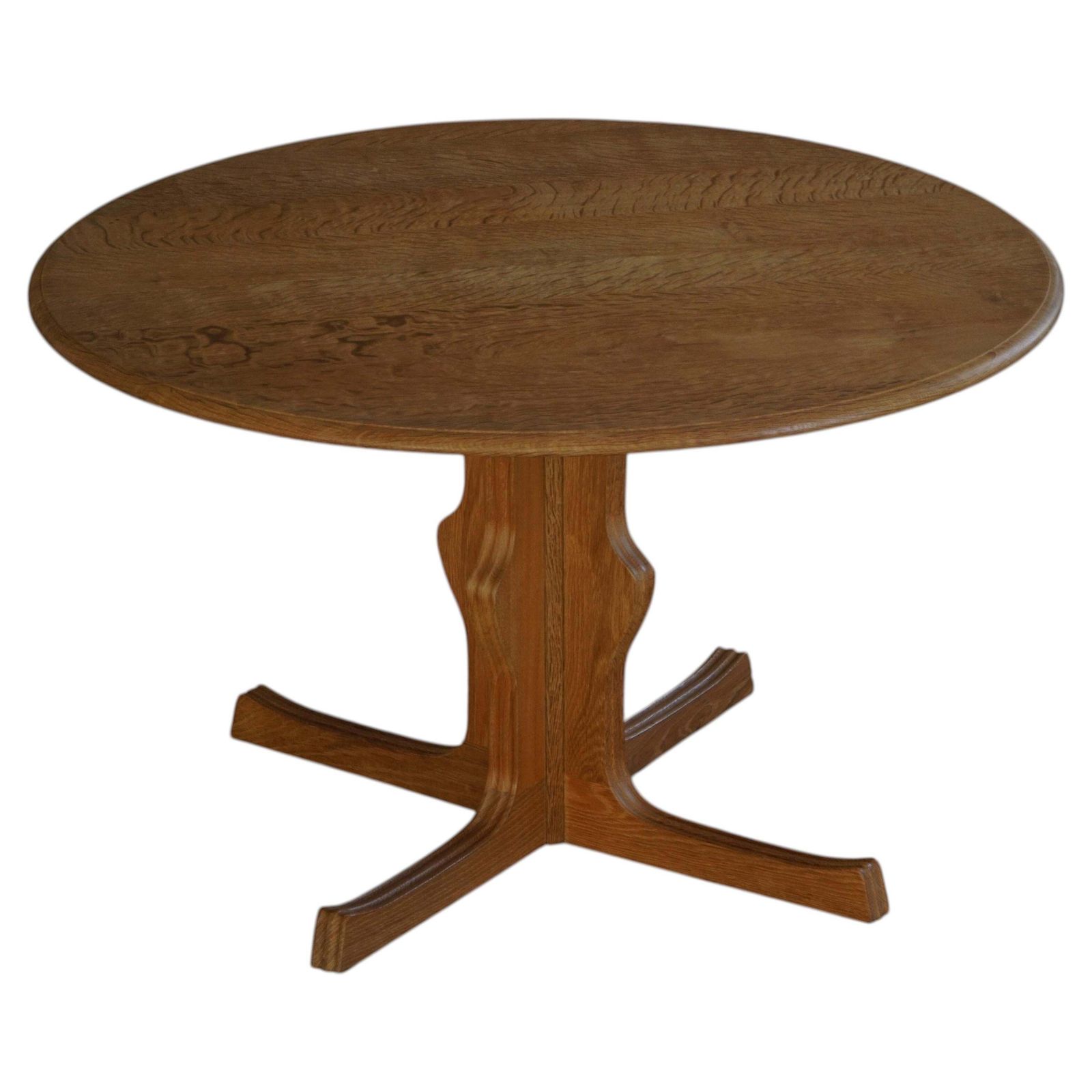 Danish Mid Century Modern Round Dining Table In Oak With Two Extensions, 1960s