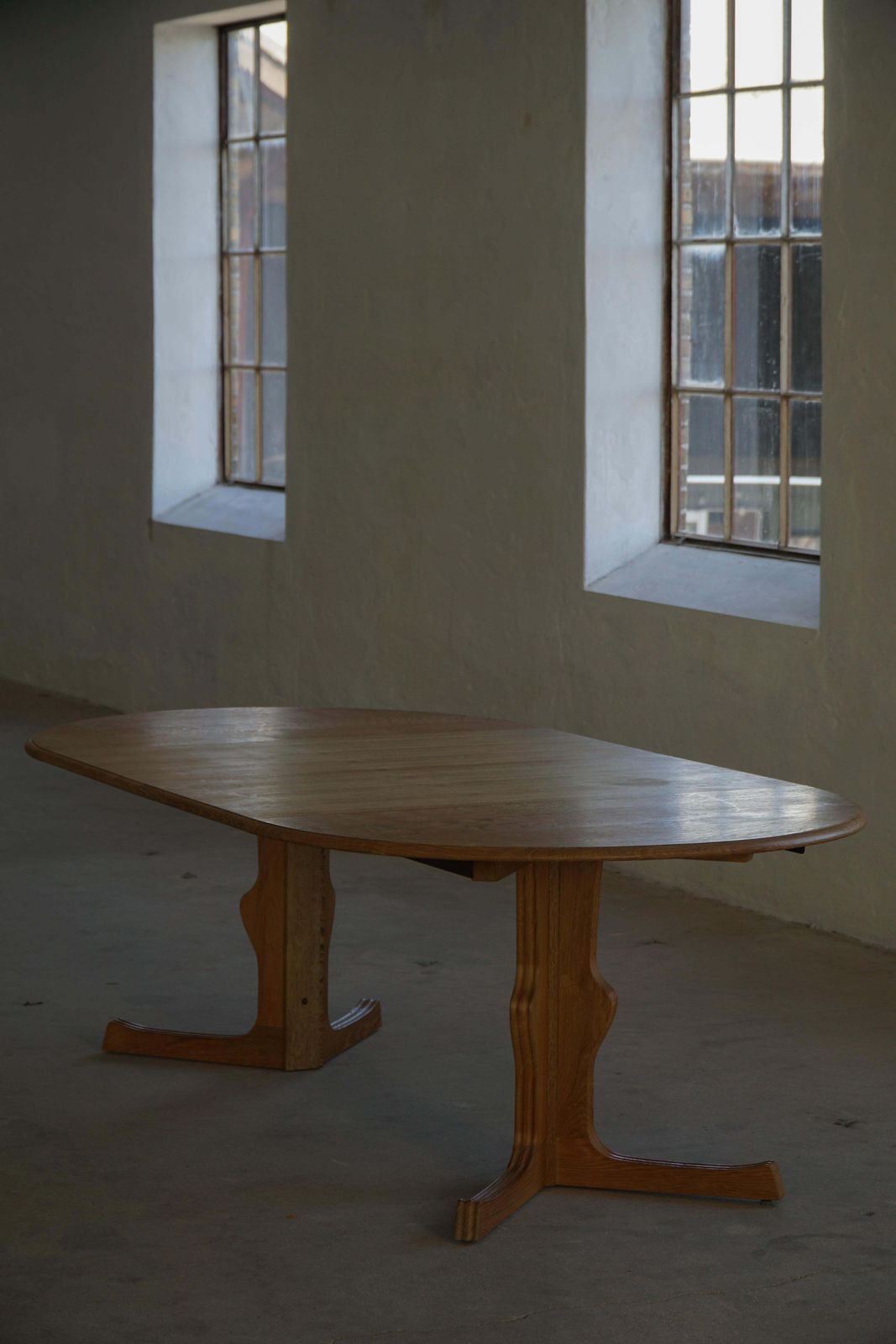 photo for sale Danish Mid Century Modern Round Dining Table In Oak With Two Extensions, 1960s