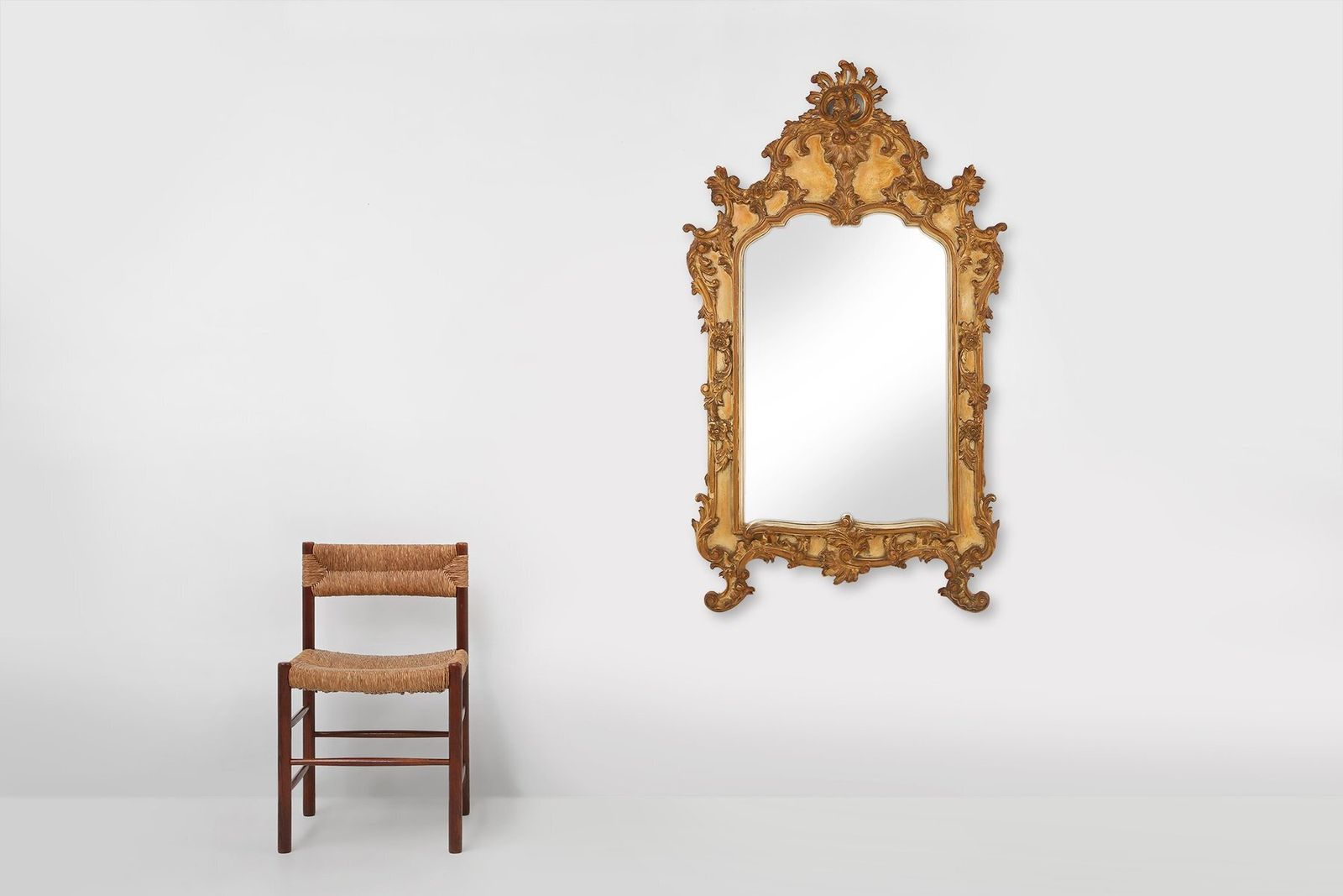 Large Rococo Gilted Mirror In Resin, Belgium, 1950s photo Home Decor