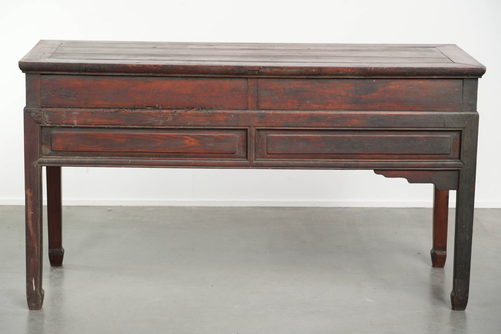 Antique Wooden Chinese Sideboard From The Late 19th Century In A Beautiful Red Color With Exquisite Wood Carving. photo 1326.0