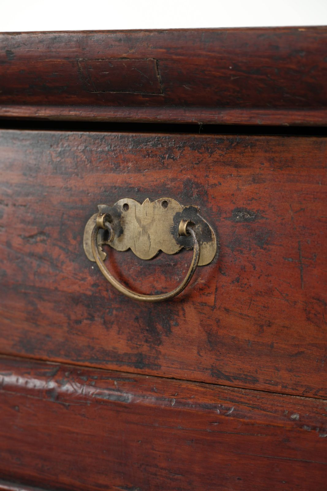 photo buy Antique Wooden Chinese Sideboard From The Late 19th Century In A Beautiful Red Color With Exquisite Wood Carving.