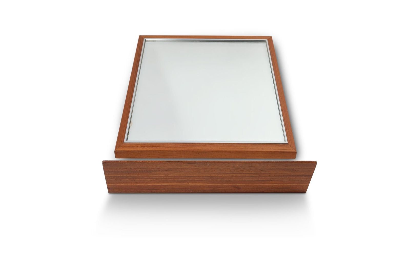 photo buy Mid Century Teak Mirror With Shelf From De Coene, Belgium, 1960s, Set Of 2