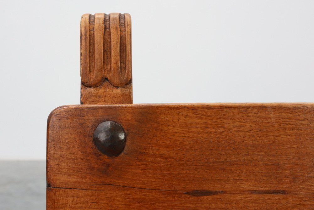 photo furniture Rustic Iberian Carved Oak Side Chair, Spain, 1900