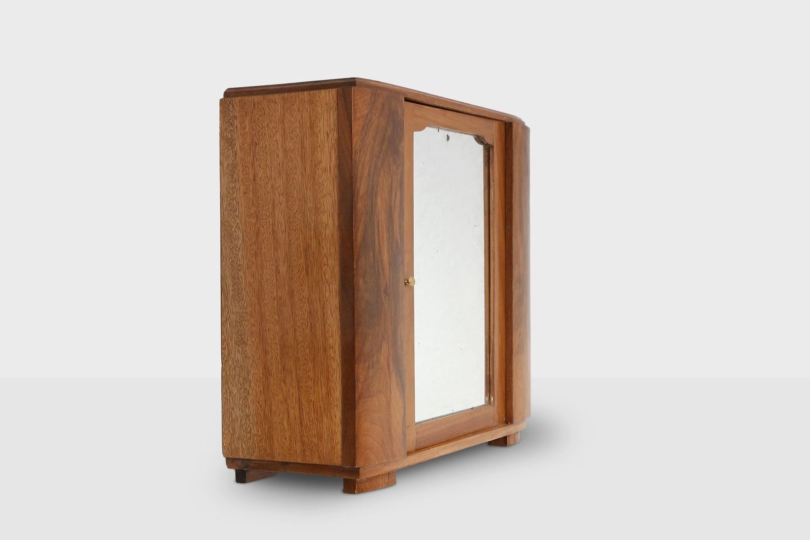 Small Art Deco Cabinet In Wood With Mirror, 1930 photo for sale