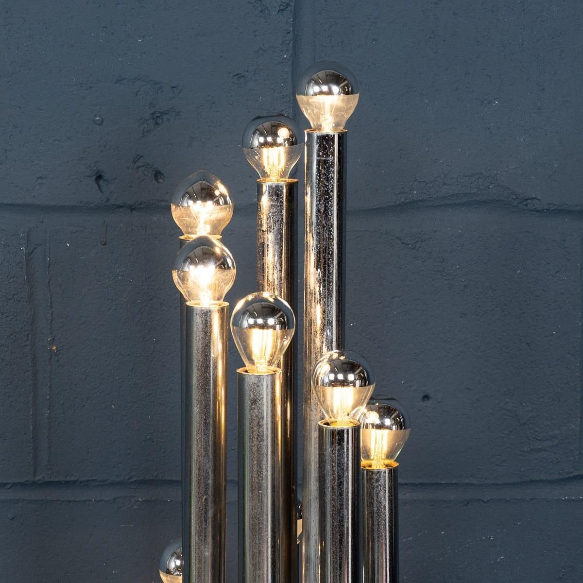 1015.0 Vintage 20th Century Italian Chrome Multi Light Table Lamp By Reggiani C.1970 photo