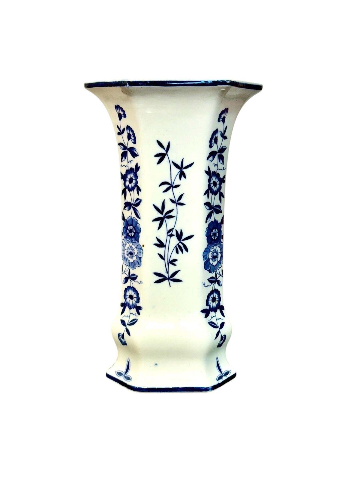 20th Century Delft White & Blue Scenic Faience Vase photo furniture