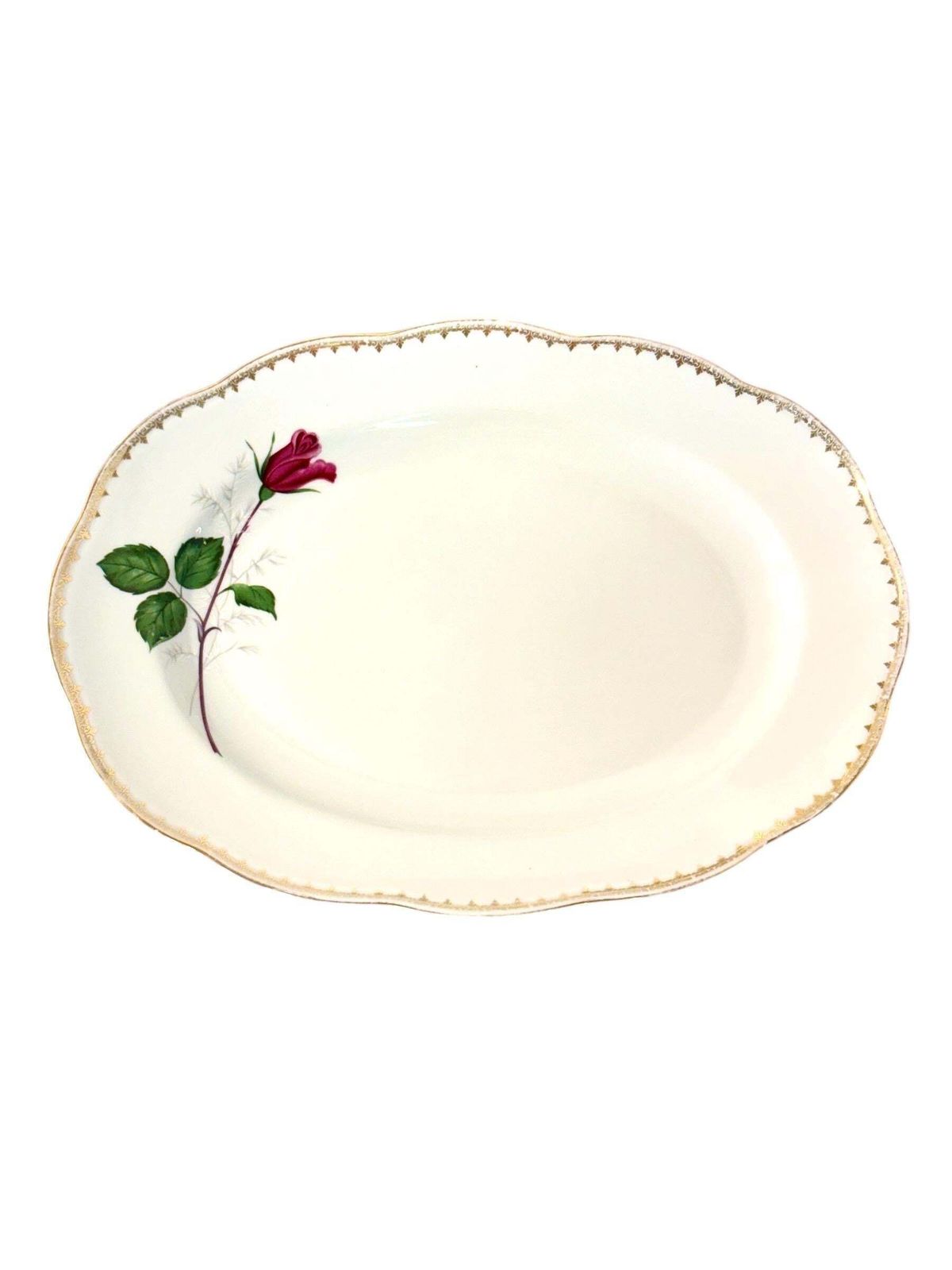 French Porcelain Dinner Service With Rose Motif, 45 Pieces photo for sale