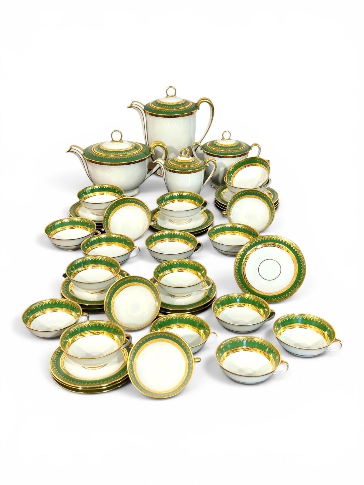 Art Deco Limoges "Unic" Porcelain Tea & Coffee Service, 44 Pieces photo for sale