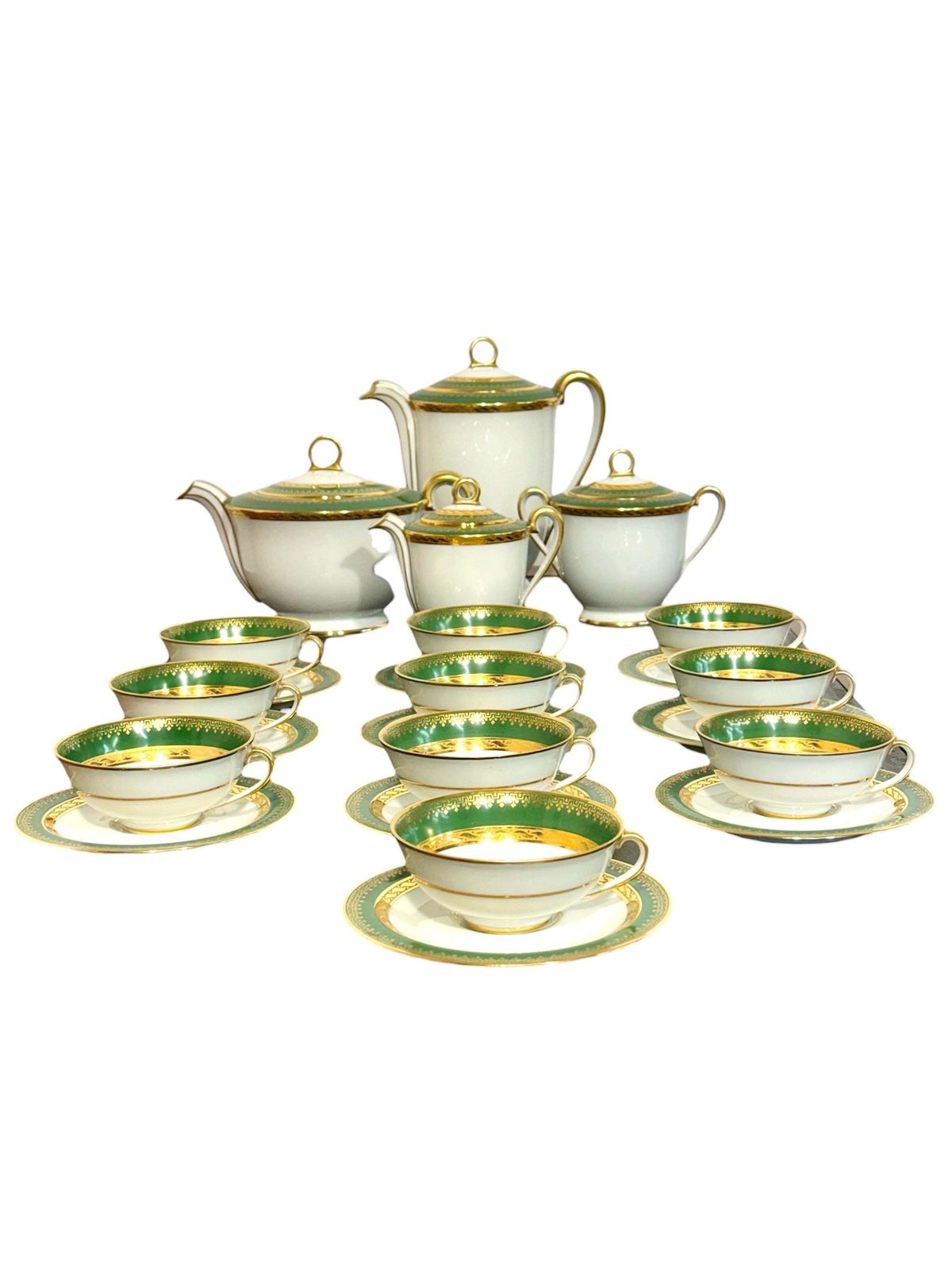 1621.0 Art Deco Limoges "Unic" Porcelain Tea & Coffee Service, 44 Pieces photo