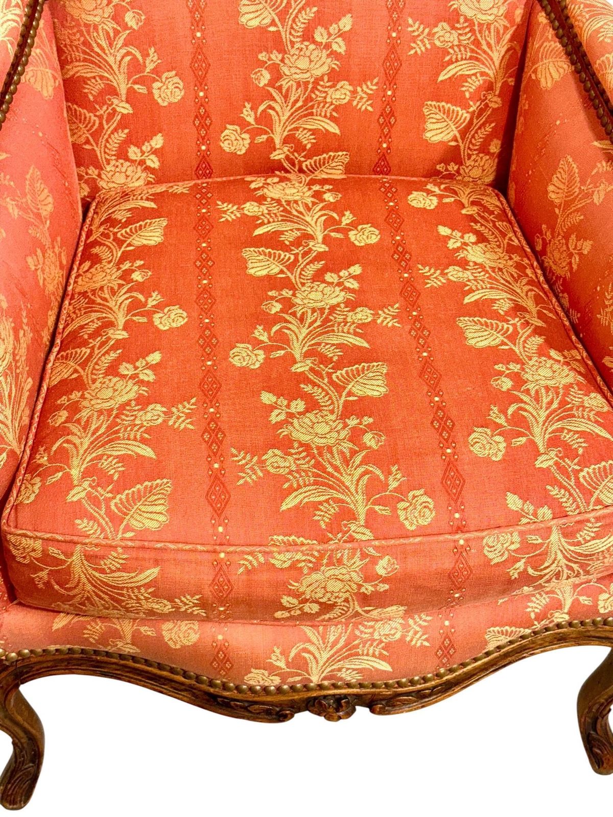photo buy Pair Of French Louis XV Style Walnut Bergère Chairs, 19th Century
