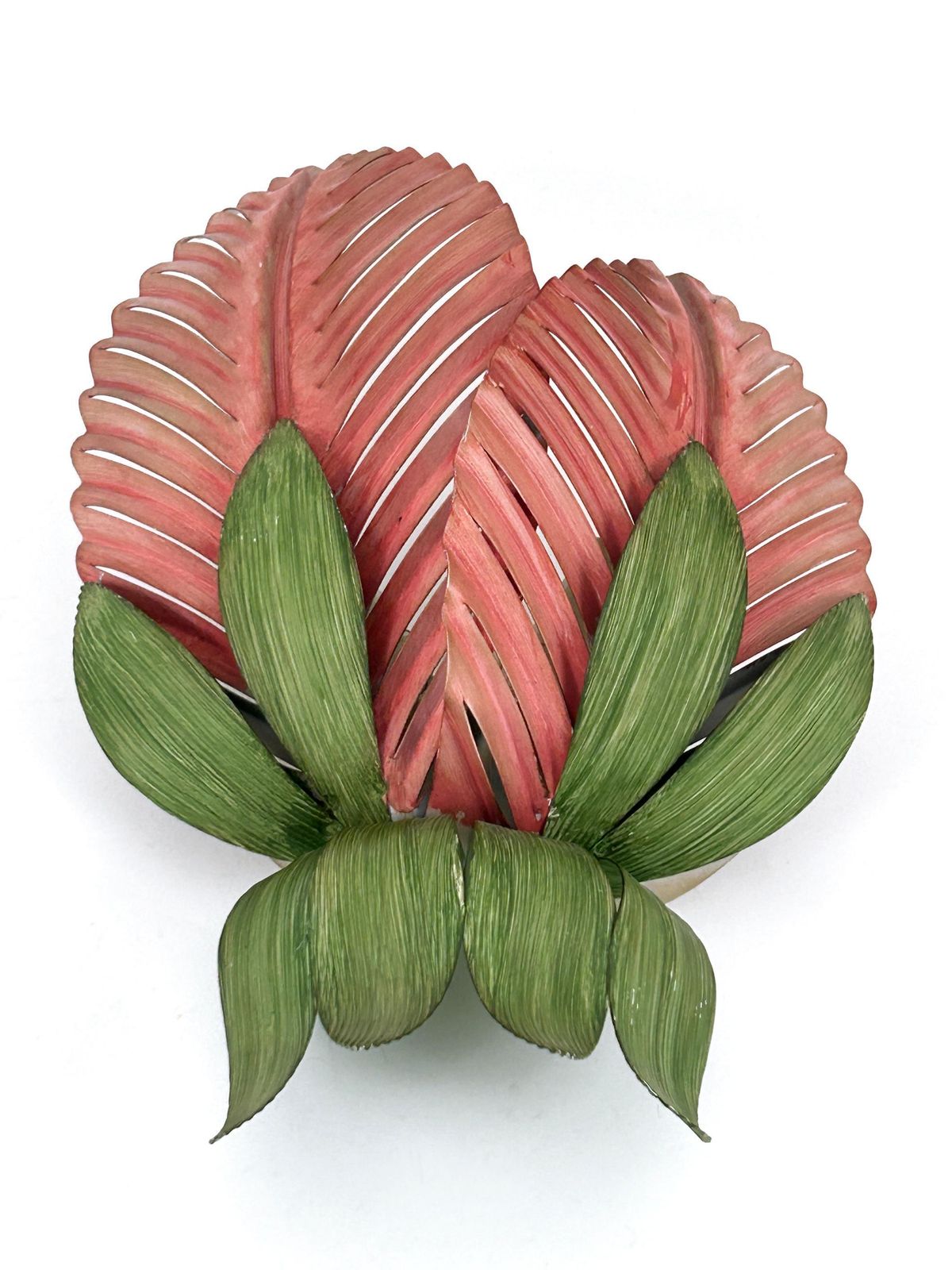 Rare Mid Century Double Leaf Floral Sconce By Holländer Leuchten Germany 1970s photo 1321.0