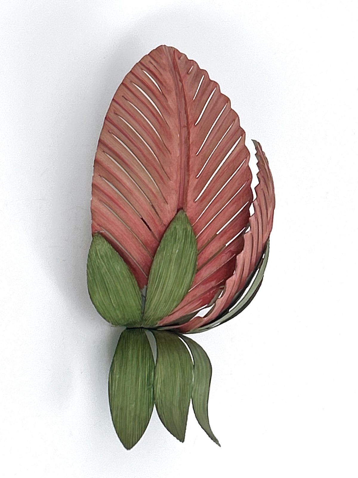 photo buy Rare Mid Century Double Leaf Floral Sconce By Holländer Leuchten Germany 1970s