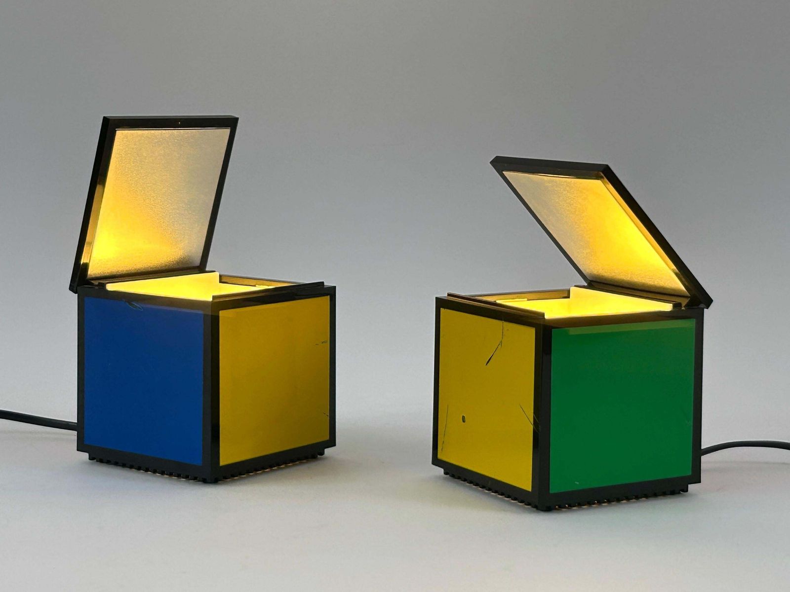 Early Pentacolore Cuboluce Table Lamps By Franco Bettonica & Mario Melocchi 1972 photo furniture
