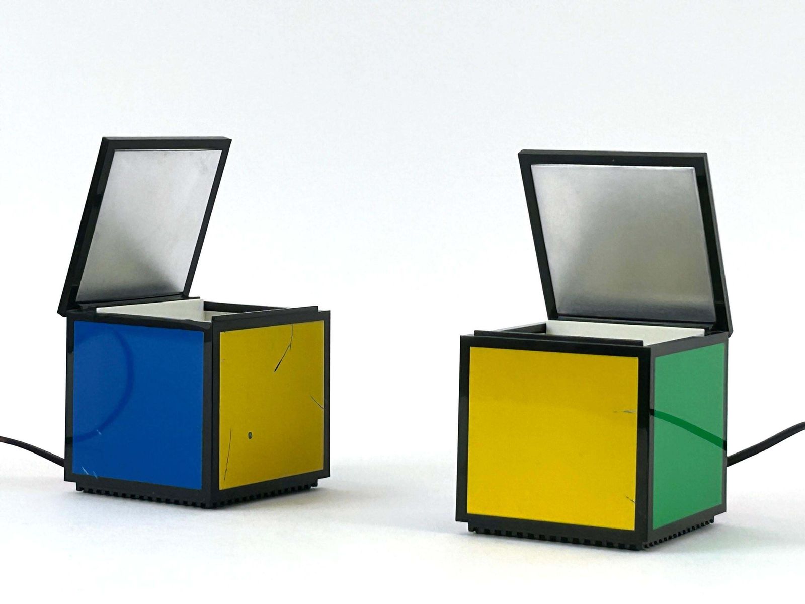 Lighting Early Pentacolore Cuboluce Table Lamps By Franco Bettonica & Mario Melocchi 1972 photo