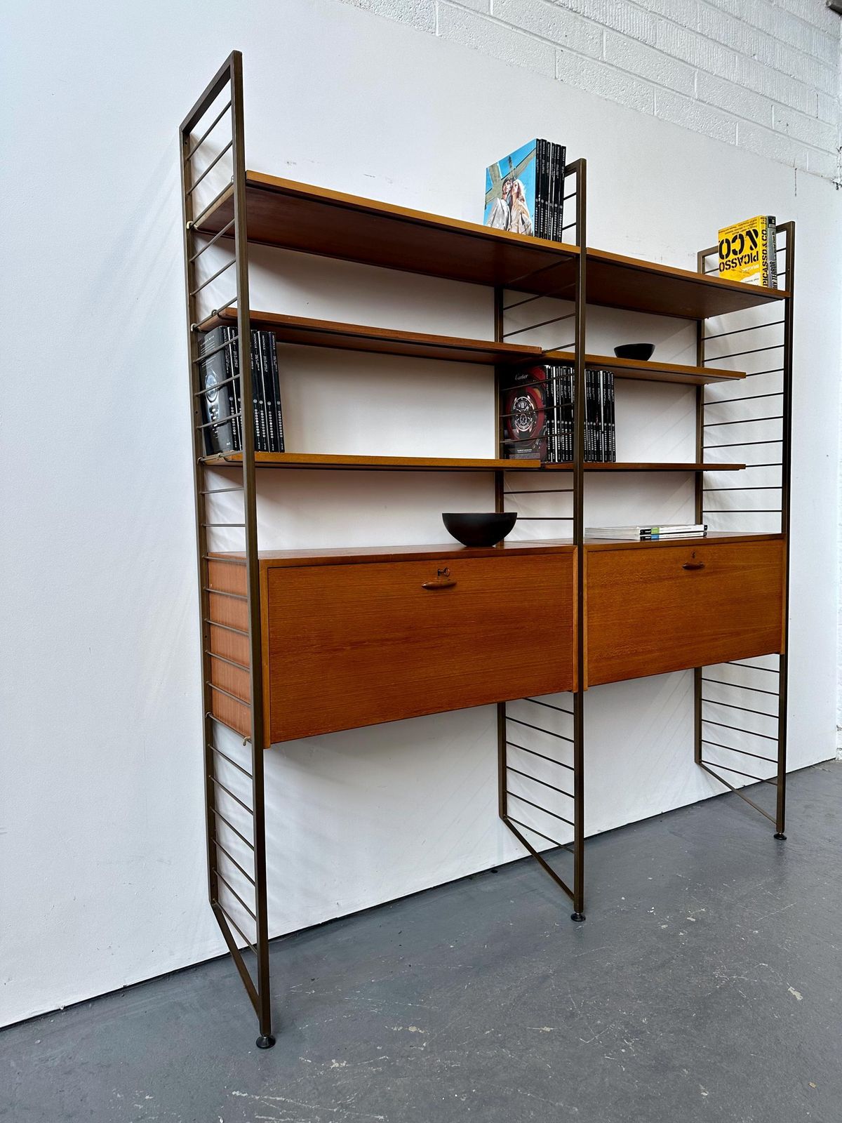 Vintage 1960s Ladderax Teak Shelving Bookcase Desk Unit. Danish Retro G Plan Mid Century photo for sale