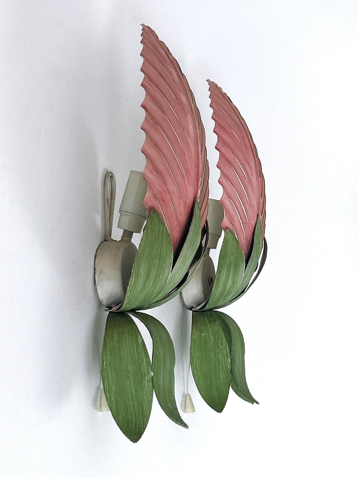 photo buy Set Of Two Rare Mid Century Floral Sconces By Holländer Leuchten Germany 1970s
