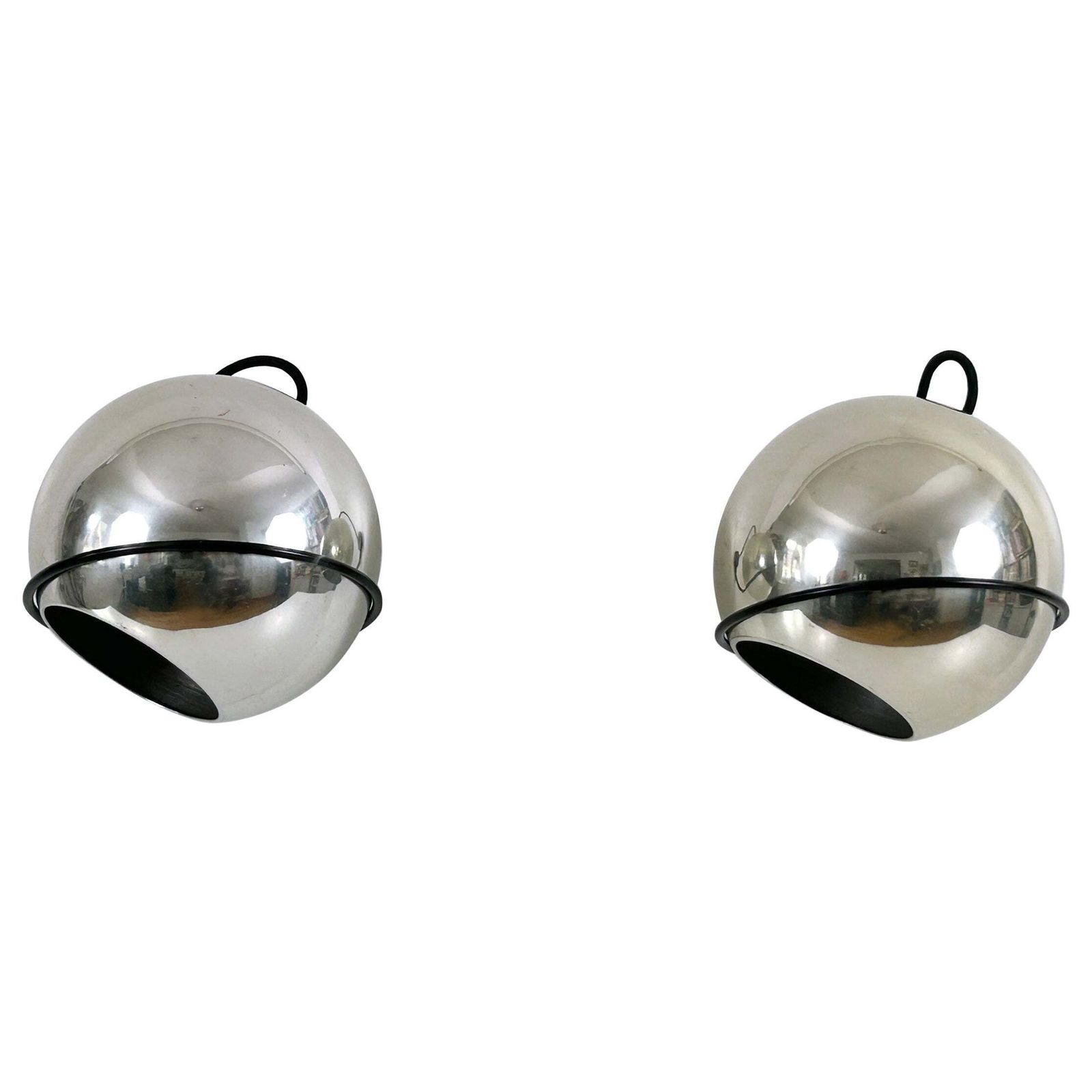 Set Of Two Spherical Sconces Model 232/G By Gino Sarfatti Fo Arteluce Italy 1961