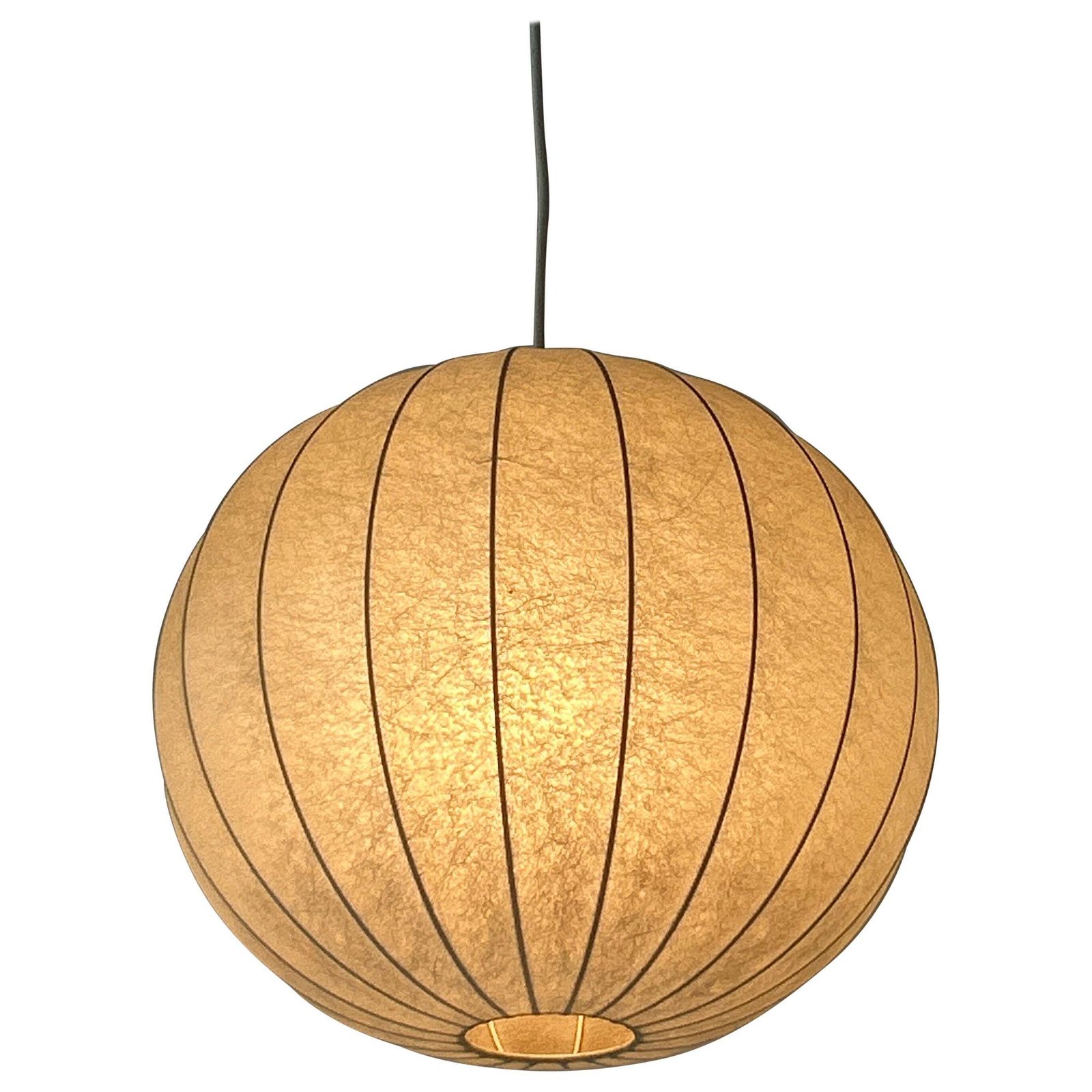 Mid Century Goldkant Globe Cocoon Pendant Lamp Or Hanging Light Germany 1960s