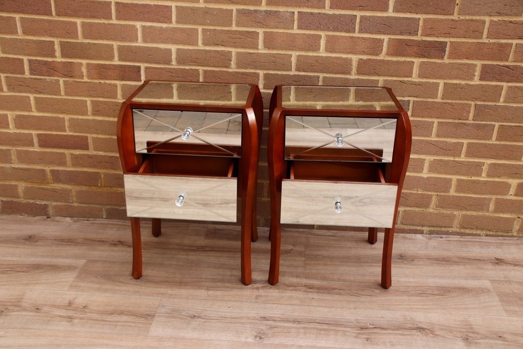 Pair Of Laura Ashley Mirrored Bedside Tables photo Furniture