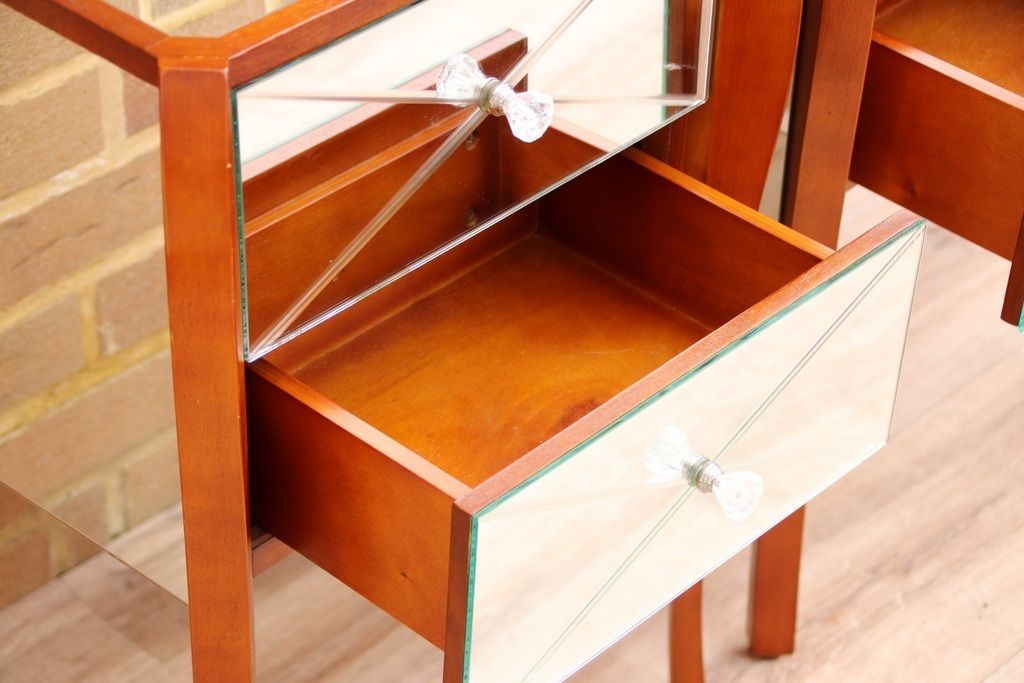 Pair Of Laura Ashley Mirrored Bedside Tables photo vinterior