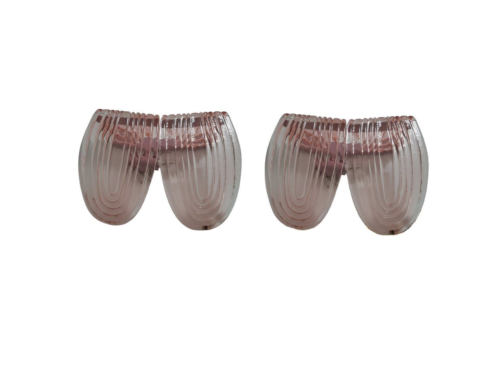 Art Deco Style Pink Murano Glass Wall Lamps, 1940s, Set Of 2