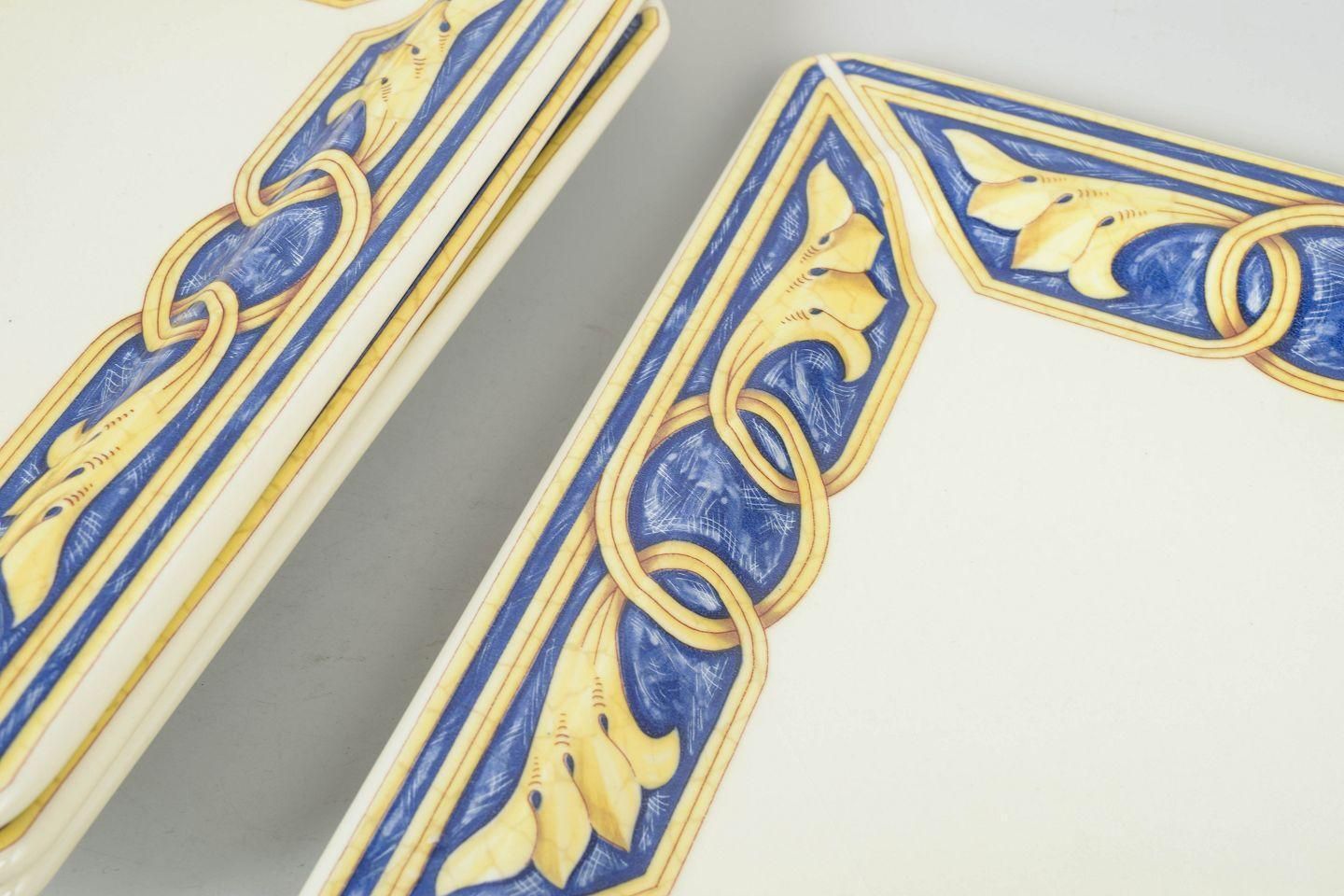 Tiffany Boutique, Italy. Set Of Four Ceramic Dinner Plates, 1980s. photo for sale