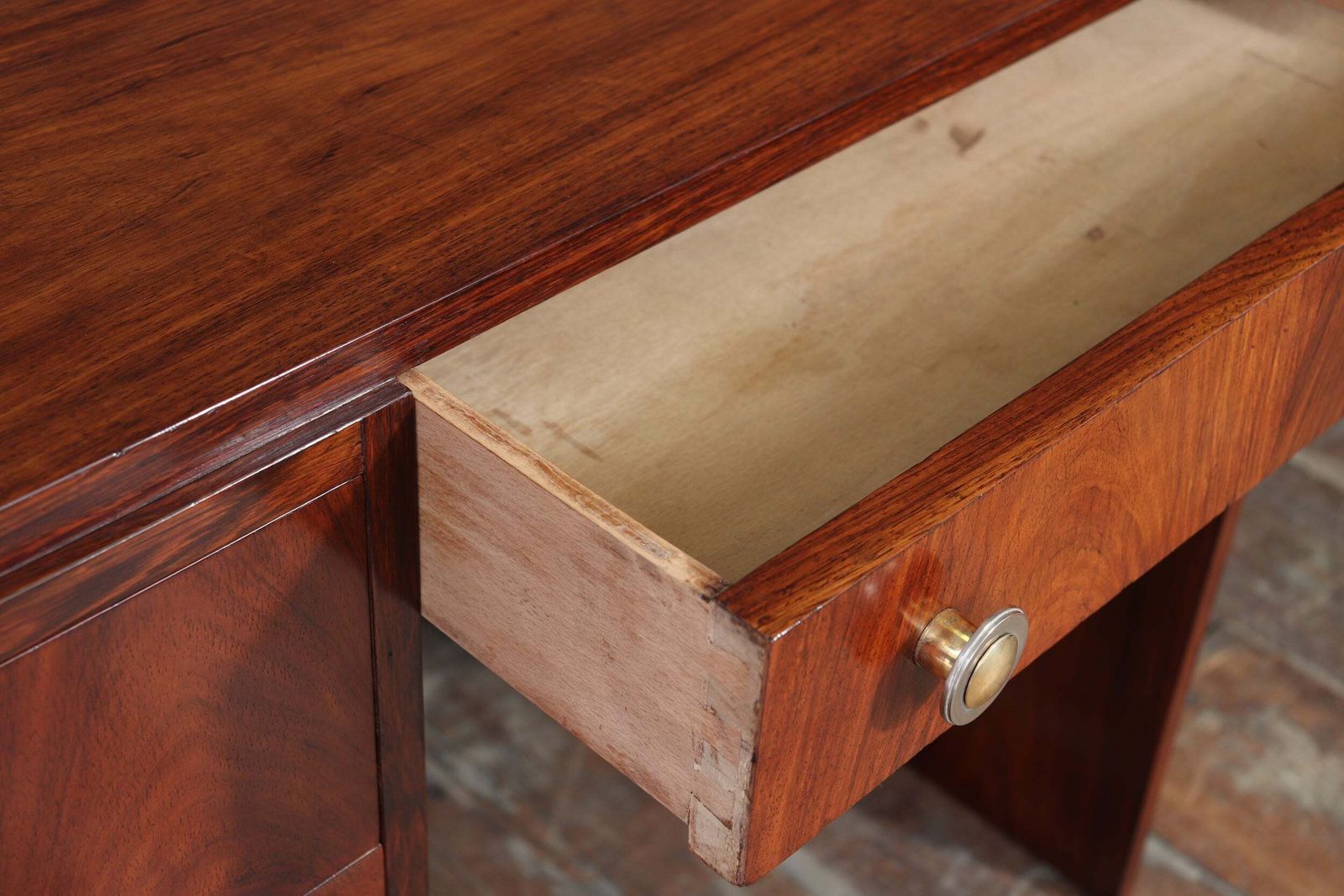 French Art Deco Single Pedestal Desk photo vintage