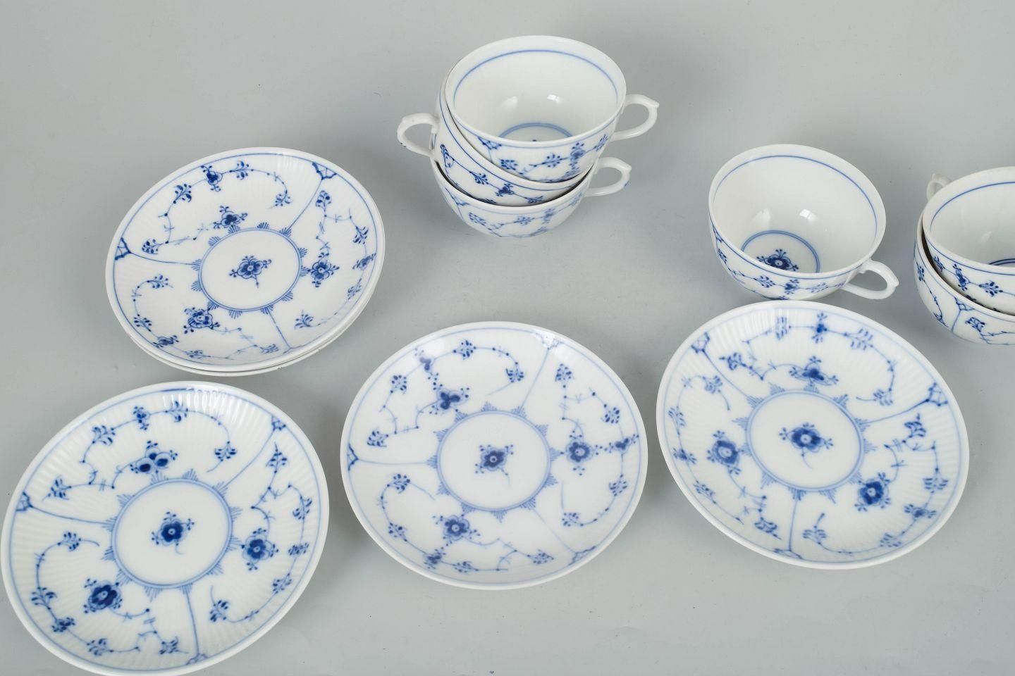Royal Copenhagen Blue Fluted Plain. Set Of Six Porcelain Coffee Cups & Saucers photo 334.0