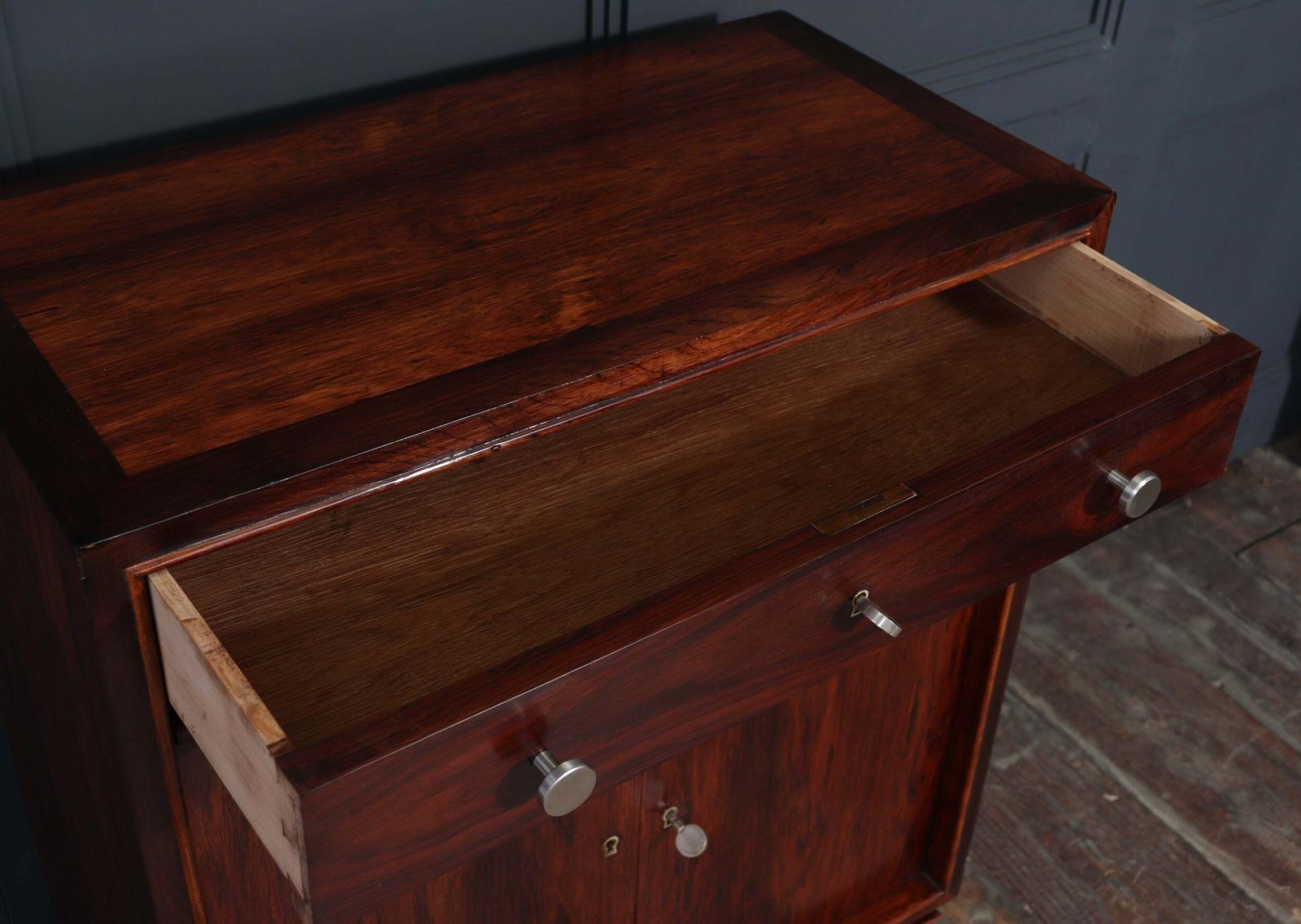 Furniture French Art Deco Rosewood Cocktail Cabinet photo