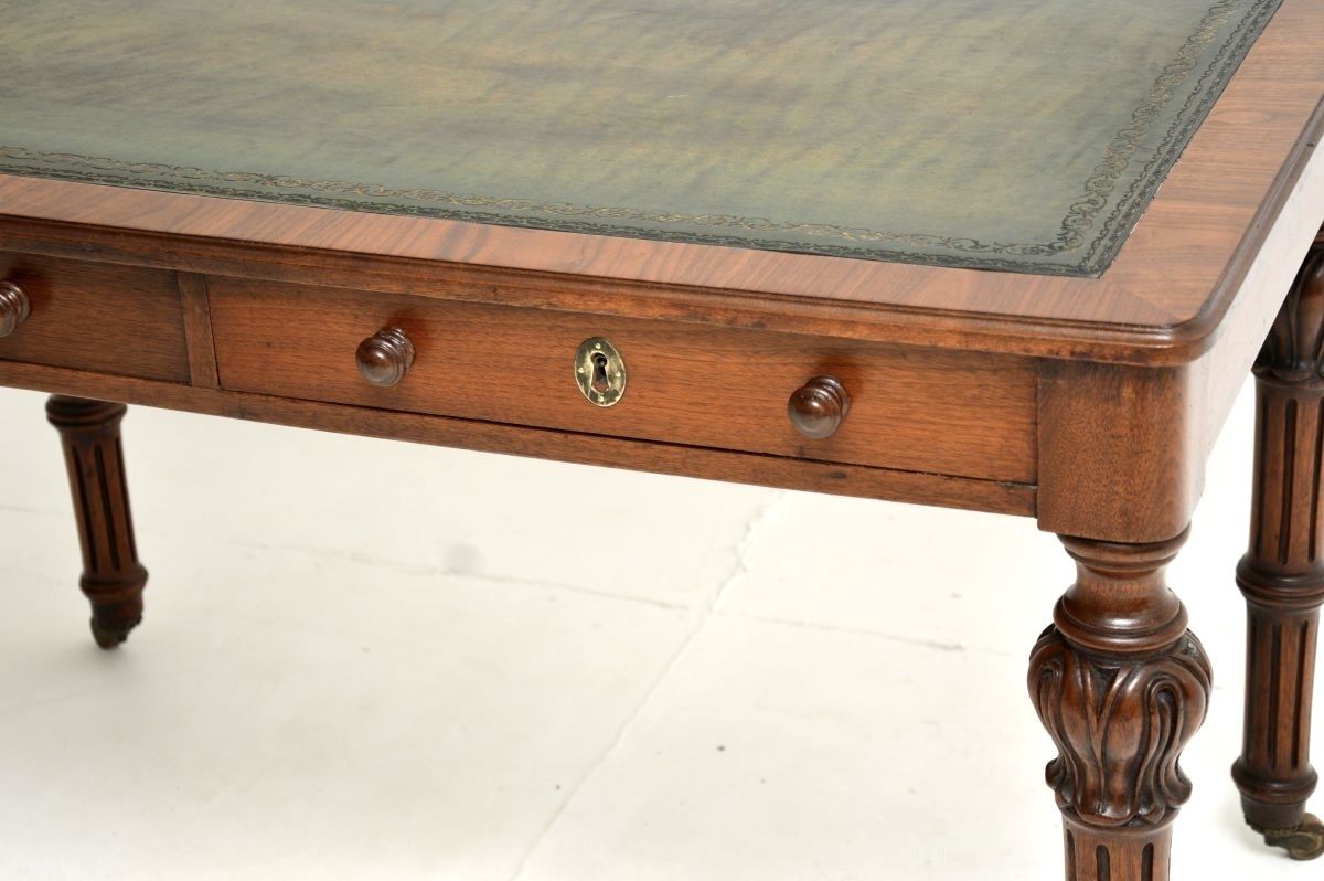 Antique William IV Walnut Partners Writing Table / Desk photo Furniture