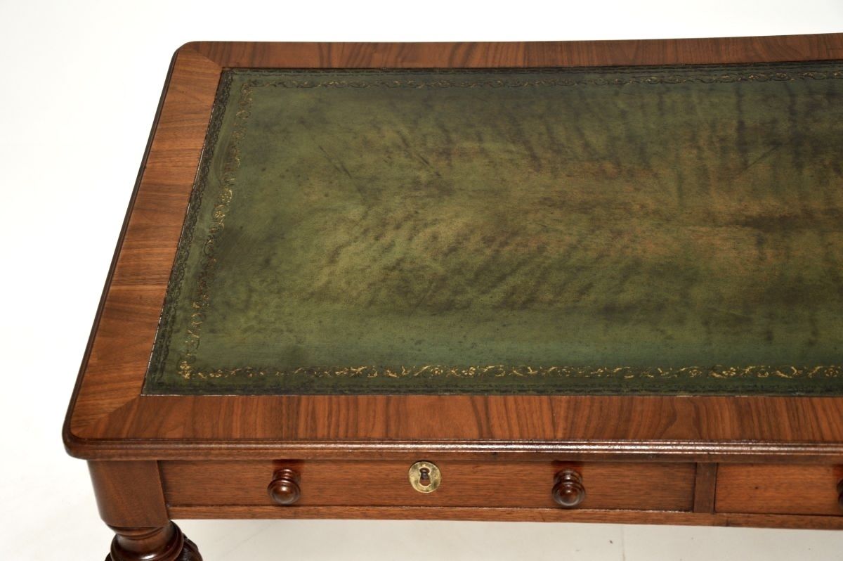 Antique William IV Walnut Partners Writing Table / Desk photo vinterior