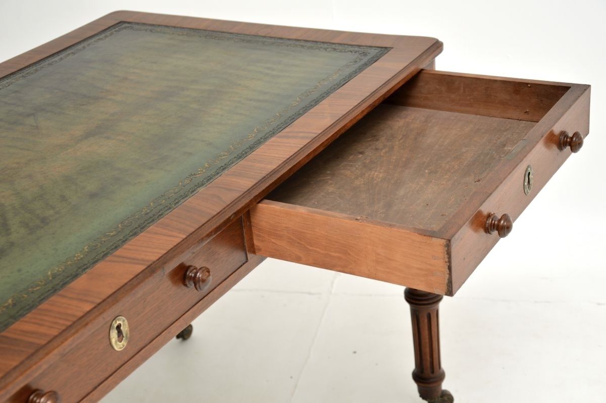 photo furniture Antique William IV Walnut Partners Writing Table / Desk