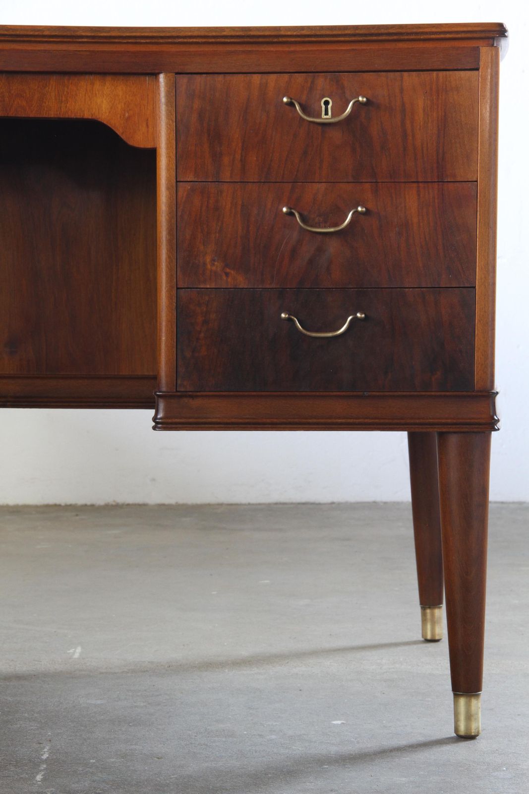 Vintage Art Deco Mahogany Writing Desk, Danish Mid Century Modern, 1950s photo Furniture