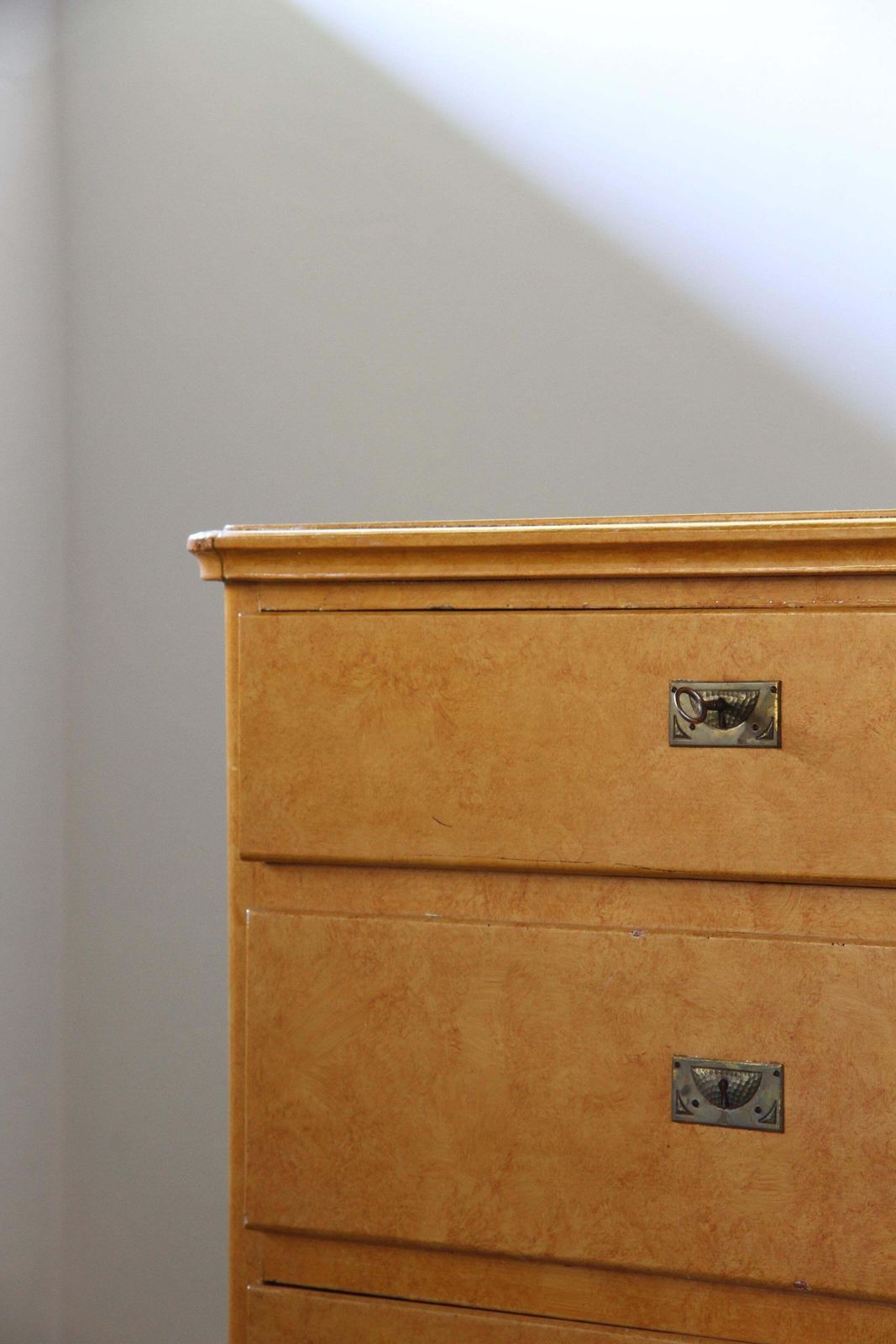 photo buy Vintage 1940s Yellow Hand Painted Dresser In Danish Pine