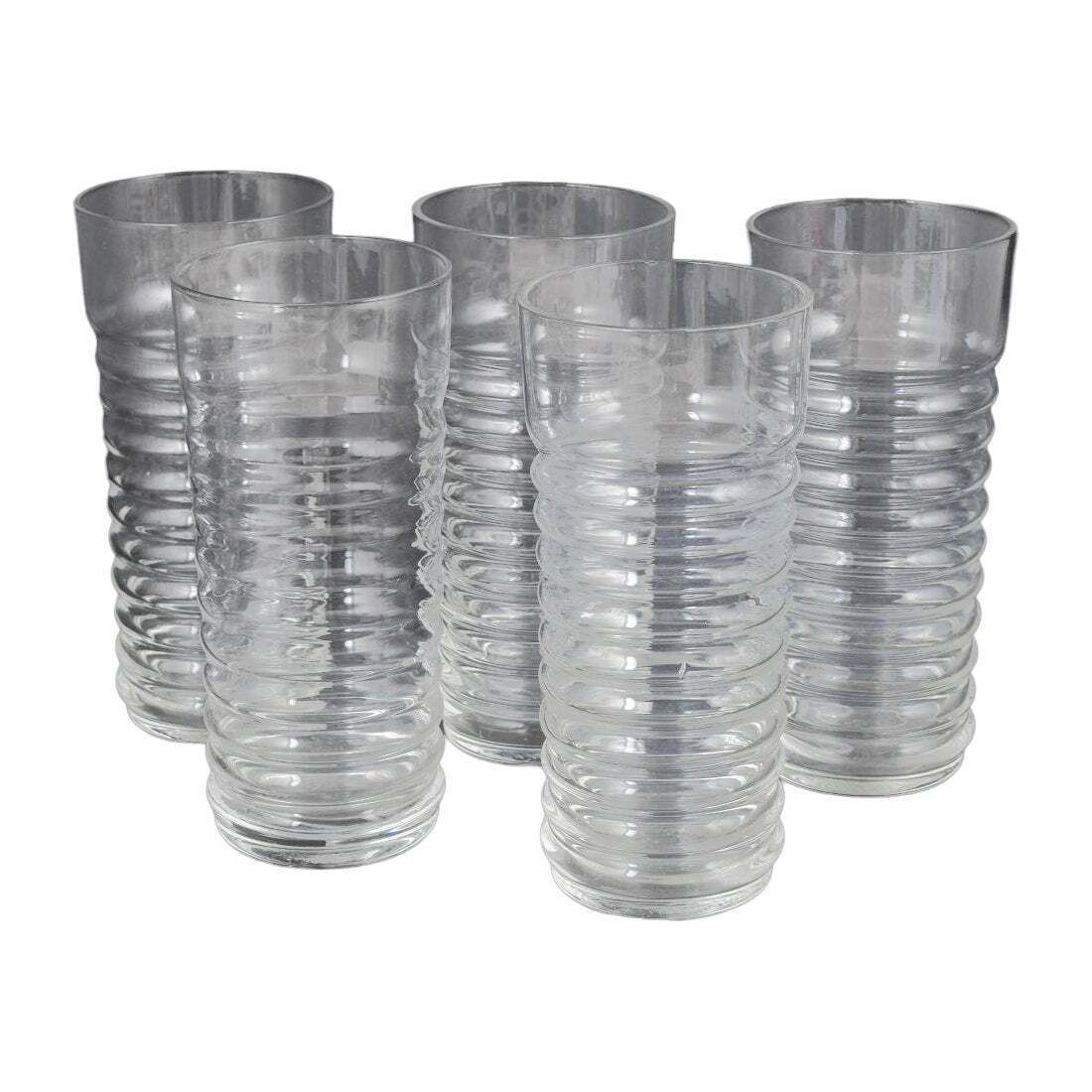 Nanny Still pour Riihimäen Lasi. Cinq verres à boire. Série « Perpetum Mobile ».