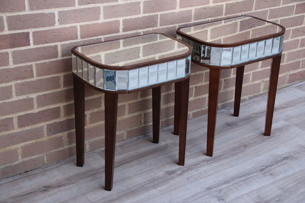 Pair Of Mirrored Bedside Tables photo furniture
