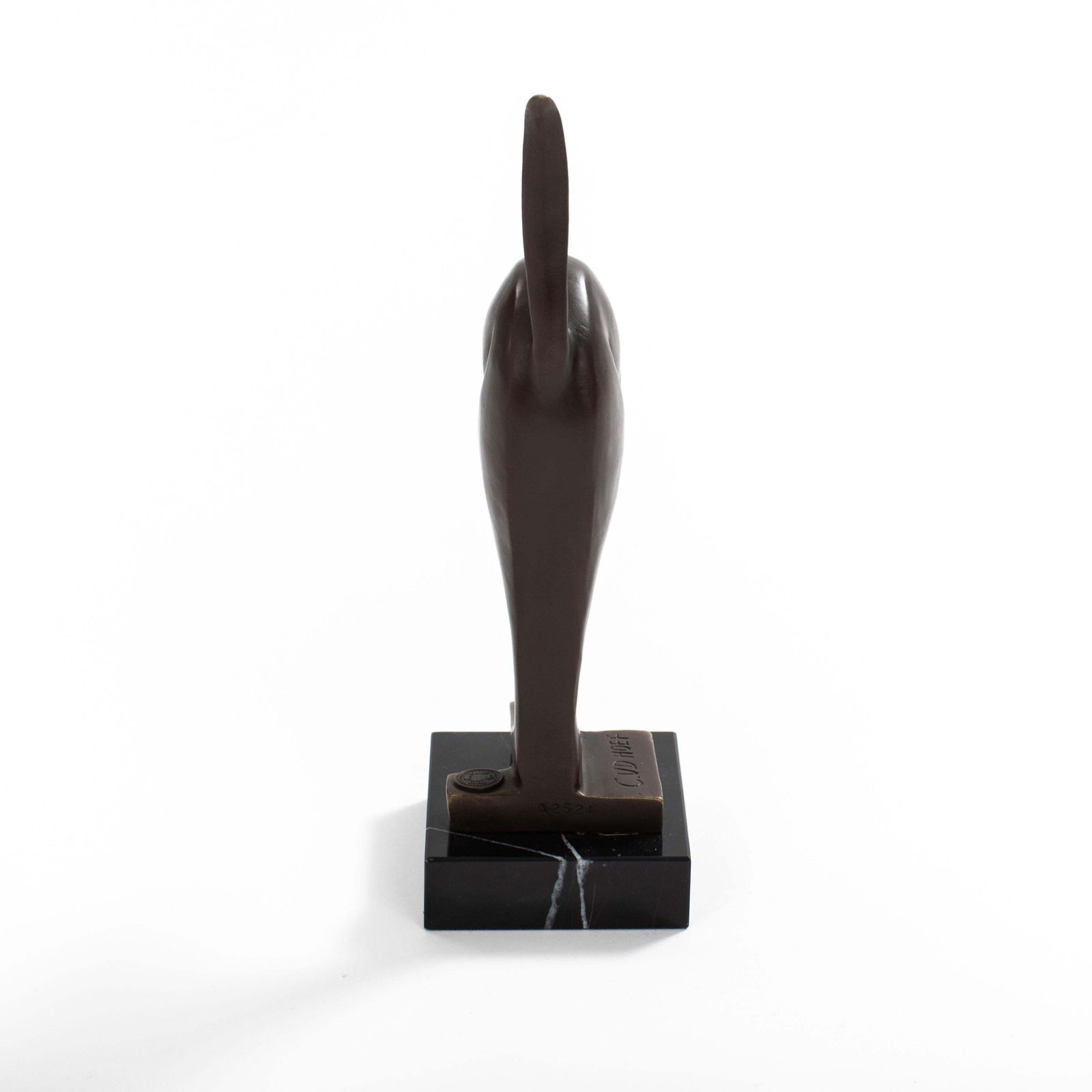 Dutch Cubist Art Déco Bronze Panther On Black Marble By C. Van Der Hoef, 1920s photo Art