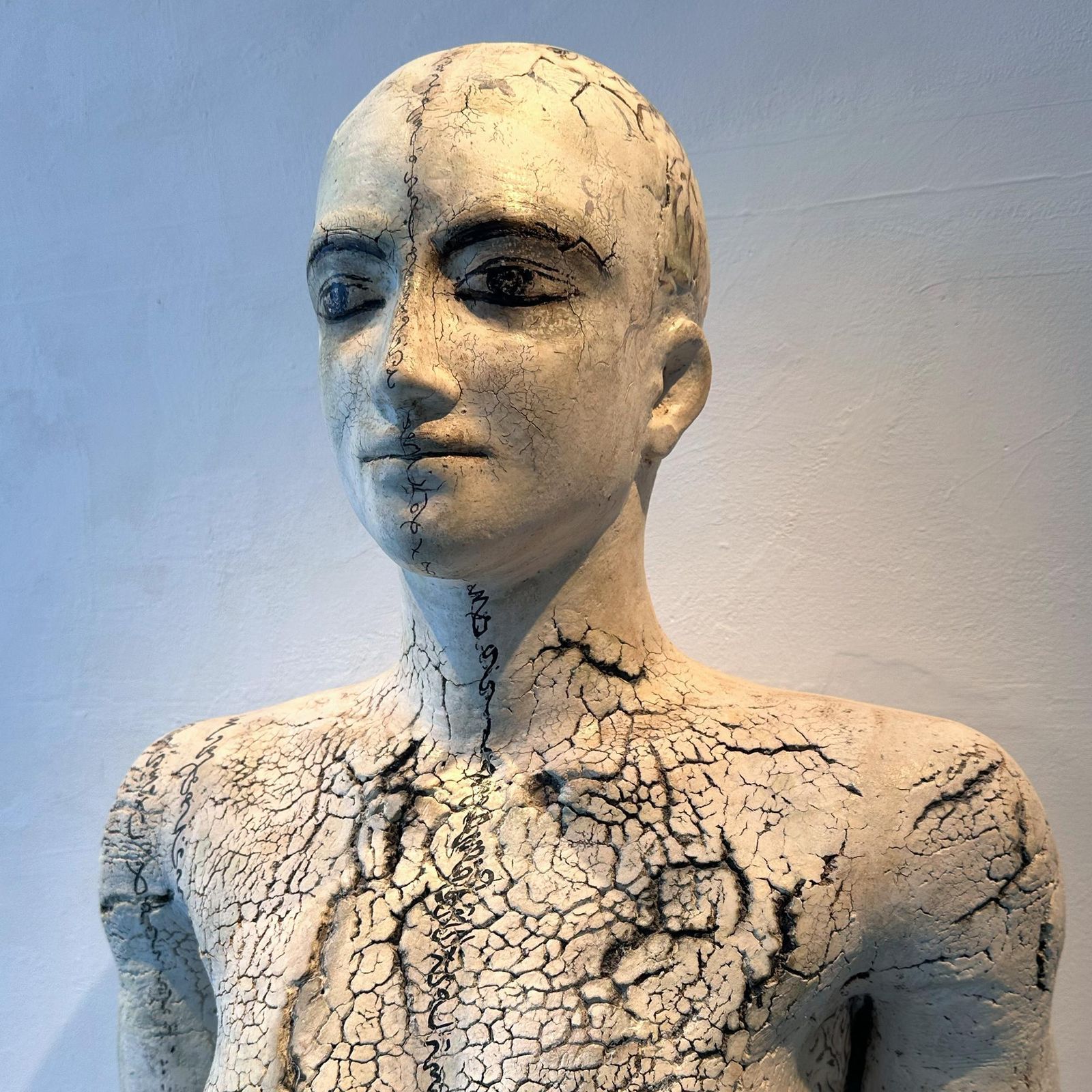 Life Size Unique Hand Painted Clay Sculpture, Modern Figurative Art, 2015s photo vinterior