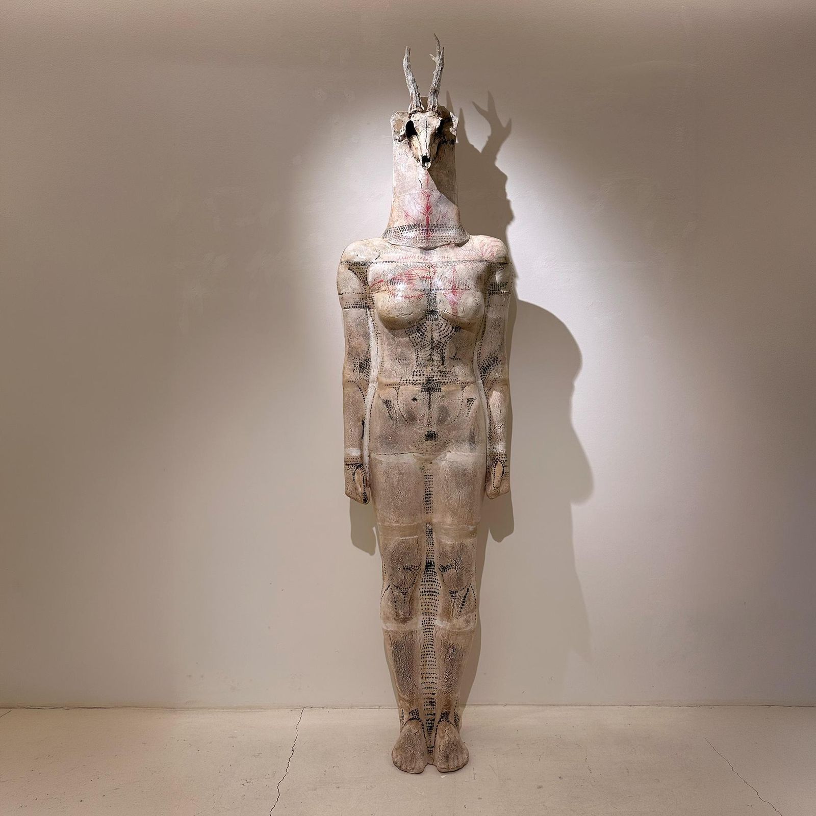 photo vinterior Life Size Unique Hand Painted Clay Sculpture, Modern Figurative Art, 2015s