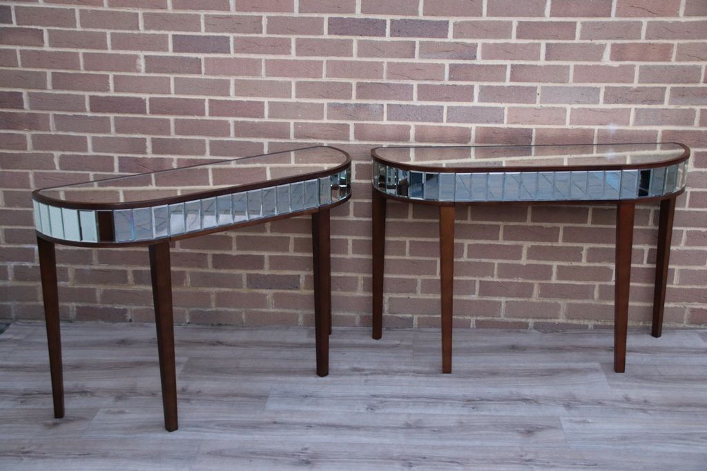 Pair Of Glass Mirrored Consoles photo vinterior
