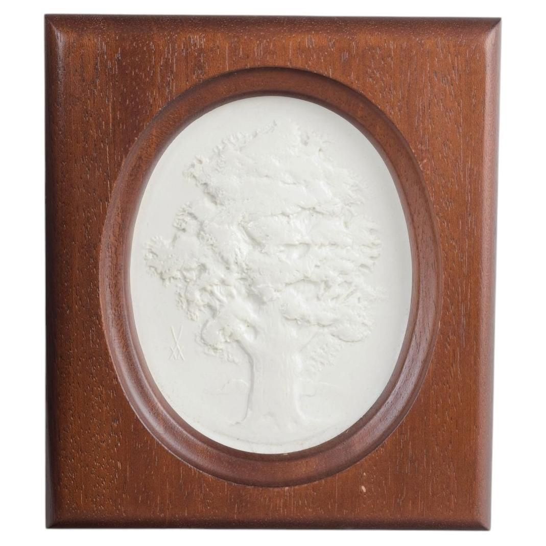 Meissen. Relief Plaque In White Biscuit Porcelain With Motif Of Tree. 1970s